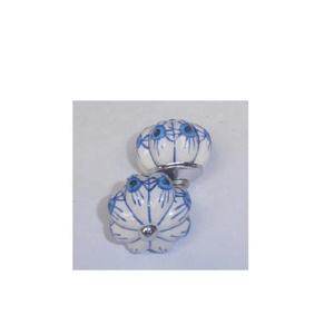 Bouton en céramique citrouille peint à la main, disponible dans les autres couleurs et motifs, idéal pour les tiroirs, les portes en verre, robe de commode ou armoire, 1 pièce - Product Image 2