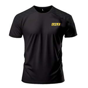 เสื้อยืดคอกลมแขนสั้นผ้าไนลอน/คอตตอนสำหรับผู้ชาย |   โลโก้แบบกำหนดเอง |   เสื้อยืดออกกำลังกายและเล่นกีฬาแบบสลิมฟิตระบายอากาศได้ดี - Product Image 2