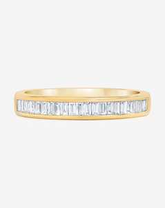 3.5mm Channel Set Baguette Lab Grown Diamond Stackable <b>Ring</b> 14k 18k Solid Gold <b>Dainty</b> Wedding Band Minimalist Anniversary <b>Ring</b> - Product Image 1