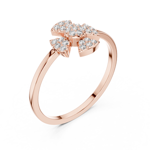 Anillos minimalistas de oro macizo de 14k con diamantes de corte redondo para mujer, para regalo, compromiso, aniversario, boda - Product Image 6