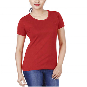 Camiseta de algodón 100% para mujer, camiseta personalizada con Logo impreso, Color sólido, de calidad, precio barato - Product Image 1