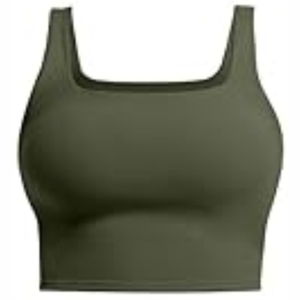 Women's <b>Olive</b> <b>Green</b> 2 Piece Yoga Set Seamless Crop Top High Waist Full Length <b>Leggings</b> Sportswear for Workout - Product Image 2