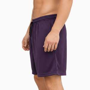 Men's Purple Mesh Drawstring Shorts Breathable Casual Workout <b>Athletic</b> Shorts Mid Waist Knitted Polyester Sport Shorts - Product Image 2