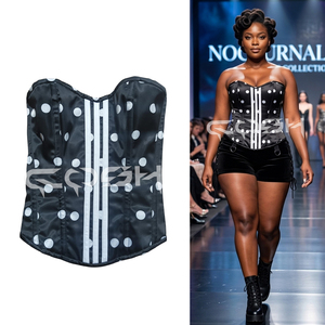Haut corset imprimé à pois sur tout le buste - Product Image 5