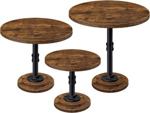 Support à gâteau rustique industriel en bois rond, ensemble de 3 supports à cupcakes, présentoir de table à dessert, plateau de service, décoration - Product Image 1