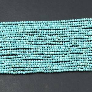 Perles facettées en Larimar naturel tendance, perles rondes de 2 mm pour accessoires de bijouterie, perles de pierres précieuses de qualité supérieure en gros - Product Image 3