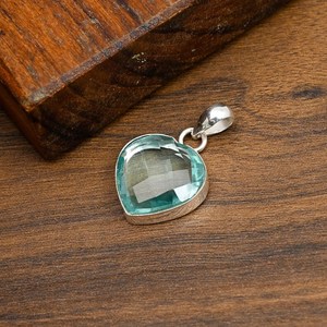Pendentif en Apatite aquatique, pierre précieuse faite à la main en argent sterling 925, magnifique bijou spirituel, cadeau pour grand-mère - Product Image 3