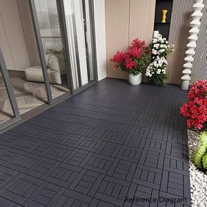 Piastrelle a incastro H Style da 12 pollici per patio e terrazza, installazione rapida e semplice di piastrelle per pavimenti interni/esterni, classe C. - Product Image 3