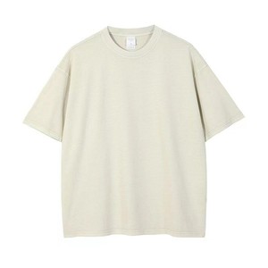 T-shirt en coton uni à manches courtes pour homme, coupe décontractée, col rond, longueur standard, tricoté, teinture unie, OEM - Product Image 2