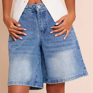 OEM denim shorts women high <b>waist</b> summer shorts casual shorts daily summer wear factory direct supply - Product Image 3
