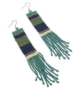 ต่างหูห้อยประดับลูกปัดปักลายเก๋ไก๋ งานปักลูกปัดแฮนด์เมดสุดอินเทรนด์ ต่างหูห้อยแบบปรับแต่งได้เต็มรูปแบบโดย MD HANDICRAFTS - Product Image 1