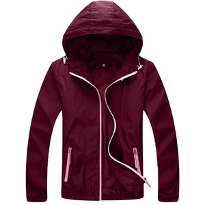 Skin <b>Jacket</b> <b>Waterproof</b> Ultralight Windbreaker <b>Men</b> Women Hooded Reflective Sun Protection <b>Packable</b> Quick Dry Coat Black Wine - Product Image 2