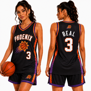 เสื้อบาสเก็ตบอลผู้หญิงแบบครอป เสื้อบาสเก็ตบอลแบบครอปสั่งทำพิเศษสำหรับผู้หญิง พร้อมปักโลโก้และหมายเลขด้านหลัง สไตล์อเมริกัน - Product Image 3