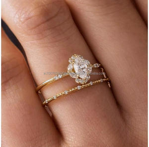 Anillo de compromiso y boda unisex de oro blanco de 14k con diamante marquise cultivado en laboratorio IGI, engaste de púas, estilo vintage, para aniversario - Product Image 4