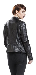 Men's Genuine Leather <b>Jacket</b> Stand Collar Zipper Closure <b>Slim</b> <b>Fit</b> Windproof Autumn Wear - Product Image 5