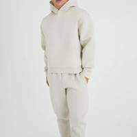Ensemble survêtement homme 2 pièces en coton 100% délavé à l'acide, coupe oversize, avec logo personnalisé, taille plus, hiver, éco-responsable