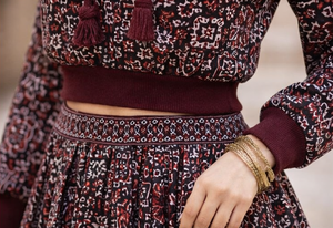 Conjunto de Lehenga Choli con Capucha y Estampado Ajrak Personalizado, con Piel Sintética y Espejo Real, para Mujer, Ropa India y Pakistaní para Fiestas, Todas las Temporadas - Product Image 6