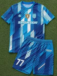 Uniforme de Fútbol al por Mayor, Camiseta y Pantalones Cortos de Fútbol para Hombre, Uniforme de Fútbol 7v7 Sublimado en Poliéster Unisex - Product Image 3