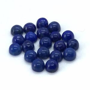 Lot de perles de bijoux certifiées en lapis-lazuli naturel, cabochons ronds calibrés, pierres précieuses brutes non traitées - Product Image 3
