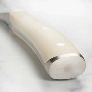 Couteau à pain professionnel Edge Master, fabrication artisanale, acier inoxydable, manche en résine blanche, lame martelée, ambidextre - Product Image 2