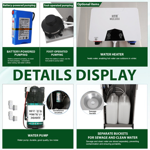 Hiện đại ngoài trời di động bồn rửa Trailer thép không gỉ bệ Sinks chân bơm miễn phí-đứng đánh bóng cho lạnh nóng rửa trạm - Product Image 6