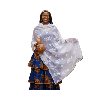 Women's Chiffon Shawl Leaf Pattern Rhinestone Lace Trim Lightweight Breathable Ethnic Scarf Africa Style Daily Wear Hijab Wrap - Product Image 1