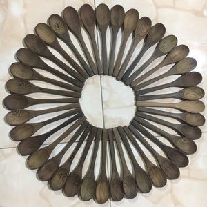 Cuchara y tenedor de ébano marrón 100% Natural, cuchara de madera de Buda - Product Image 1