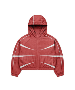 En gros Survêtement coupe-vent avec logo numérique, veste à fermeture éclair à manches longues et short, coupe oversize, coupe régulière - Product Image 6