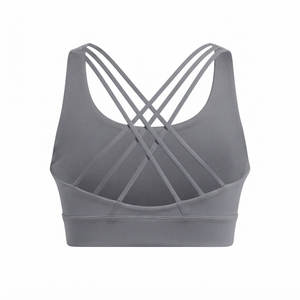 เสื้อชั้นในกีฬาโยคะแบบ Racerback สำหรับผู้หญิงไซส์ใหญ่ รองรับทรงได้ดี ดีไซน์เรียบง่าย โลโก้ด้านหน้า พรีเมียม ระบายอากาศได้ดี ซับเหงื่อ - Product Image 3