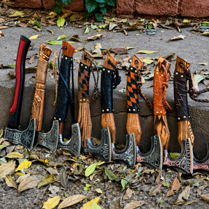 Hache nordique haut de gamme, hache viking artisanale, tête en acier forgée à la main, gravée, outil de camping, de bushcraft et de travail du bois - Product Image 6