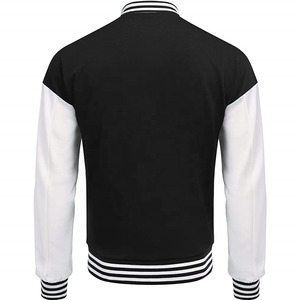 Chaqueta Letterman Personalizada para Hombre con Cuello Alto, Tejida, Estilo Urbano, con Parches de Chenilla Bordados y Cuerpo de Lana para Primavera - Product Image 2