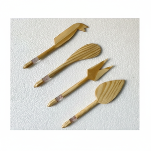 Juego de cuchillos para queso de madera y resina de alta calidad, hoja de madera para servir con estilo en tablas de charcutería, accesorios rústicos y gourmet para queso. - Product Image 3