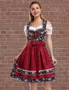 Disfraz de Dirndl para Mujer Adulta, Traje Bávaro Tradicional Alemán, Vestido de Poliéster para Festival de Cerveza, Cosplay, TV/Película - Product Image 6