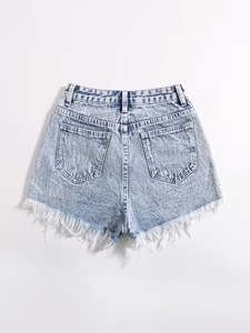 Trendy Women Skinny High Waist Straight Denim Shorts Classic Blue Comfortable Summer Fashion Essential Bangladesh - Product Image 6