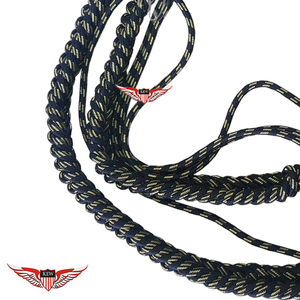 Aiguillette ดำและเกรย์สีกรมท่าสีดำพร้อมด้ายสีทองแบบบิด - Product Image 3