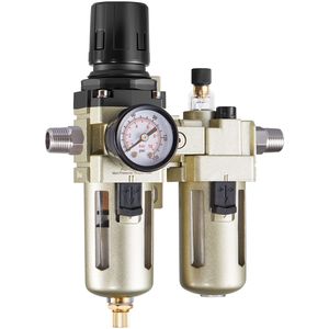 Filtre-régulateur-lubrificateur (FRL) pour compresseur d'air industriel 3/8" NPT avec séparateur d'eau et système de purge automatique - Product Image 4