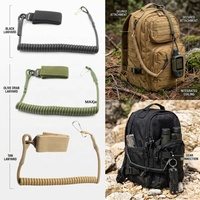 Sangle de sécurité rétractable tactique pour arme à feu, cordon de sécurité réglable avec boucle de ceinture à scratch