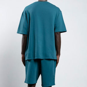 Nouveauté Ensemble short et t-shirt à manches courtes pour homme, sportif, été, polyester/coton, 2 pièces, séchage rapide, respirant - Product Image 3