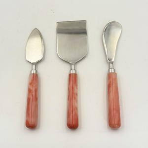 Ensemble à fromage en acier inoxydable, couverts de cuisine intelligents, couverts de table avec manche en résine, finition polie brillante, ustensiles de table durables en métal - Product Image 1