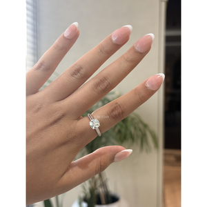 Bague élégante en or massif avec micro-pavé de diamants de laboratoire taille ronde, 1,81 carat VVS VS EF, bijoux de mariée pour femme - Product Image 1