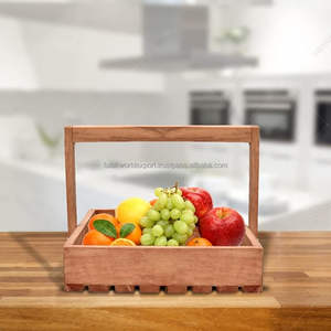 Panier de rangement en bois de qualité à l'exportation Fruits et légumes forme rectangulaire pour la maison Restaurant ustensiles de cuisine prix raisonnables FWE - Product Image 1