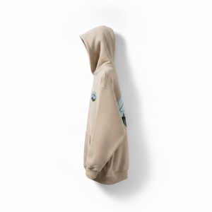 Sweat-shirt à capuche beige pour homme, coupe classique, en coton French Terry, imprimé avec logo personnalisé, vêtement décontracté pour l'automne - Product Image 5