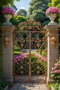High-End Traditional Wrought <b>Iron</b> Gate with Intricate Scrollwork, Custom Finish, and Strong Construction for Grand Residences - Product Image 2