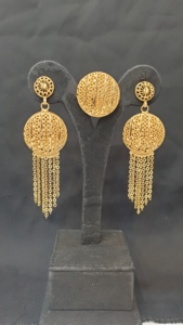24K Gold Plated Women's Ethnic Tassel Necklace and Earring Set for Wedding Party Jewelry Sets - Product Image 4