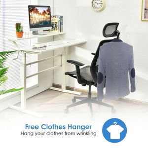 Chaise de bureau ergonomique à dossier haut inclinable, réglable en hauteur de 18 à 22,5 pouces, design en maille avec support pour une utilisation au bureau - Product Image 3