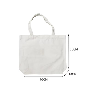 <b>Canvas</b> <b>Tote</b> Bag Solid Color White 40x35cm Open Top Shopping Bag All Seasons Minimalist Style - Product Image 4