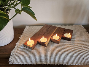 Handcrafted Wooden <b>Tealight</b> <b>Candle</b> Holder Natural Wood Decorative <b>Tealight</b> Stand Rustic Tabletop <b>Candle</b> Holder - Product Image 6