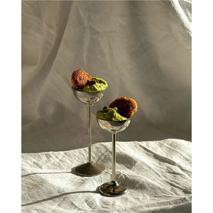 Luxury Stainless Steel <b>Ice</b> Cream Bowl Stemmed Dessert Goblet Metal <b>Footed</b> Sundae Cup Creative Pedestal Tableware For Hotel Bowls - Product Image 1