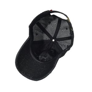 Cross-border Washed and Ripped Peaked <b>Cap</b>, Vintage Trendy NYC Letter Embroidered Denim Baseball <b>Cap</b> for Men, Soft Top Hat Wool - Product Image 5