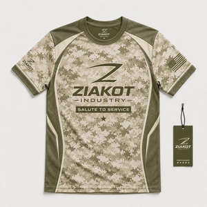 เสื้อยืด ZIAKOT รุ่นใหม่ ดีไซน์พิเศษสำหรับผู้ชาย สีเทา-เขียวนีออน-ดำ สำหรับออกกำลังกาย - Product Image 4